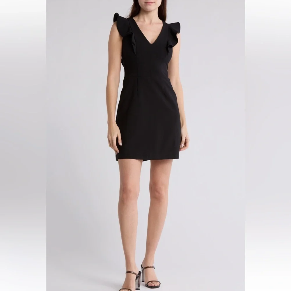 french connection little black dress Women's Black Mesh Sheer Dress Lapel Short Sleeves Skirt Suit  Diamondz  Original Clothing